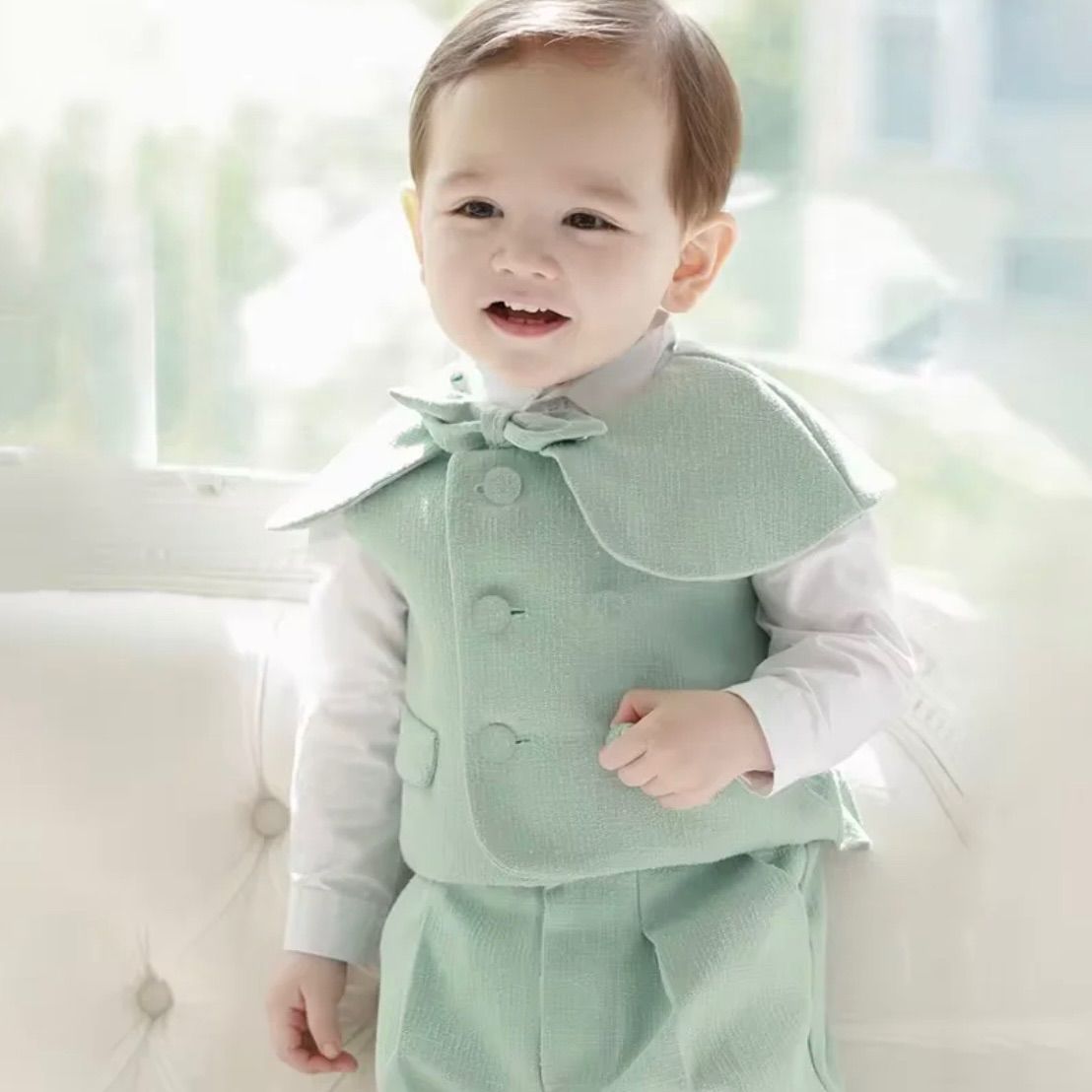 7点セット 男の子 ベビー フォーマル スーツ ジャケット ケープ 韓国子供服風 80 90