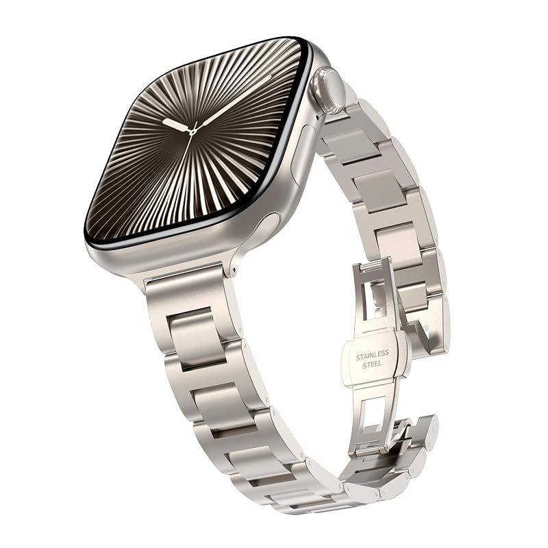 【新品】 TALENANA for Apple Watchバンド レディース ステンレス製 42mm/41mm/40mm アップルウォッチ交換ベルト 女性専用 細い Series 11/10/9/8/SE3/SE2/SE/7/6/5/4対応 長さ調整器具付 0