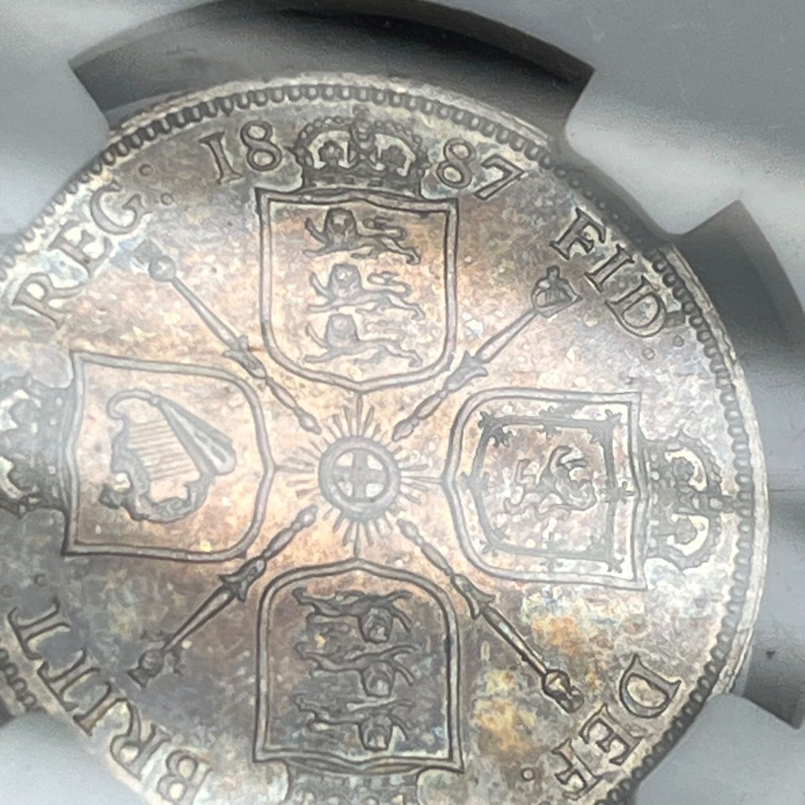 1887年 イギリス 2シリング銀貨 ヴィクトリア女王 ジュビリー