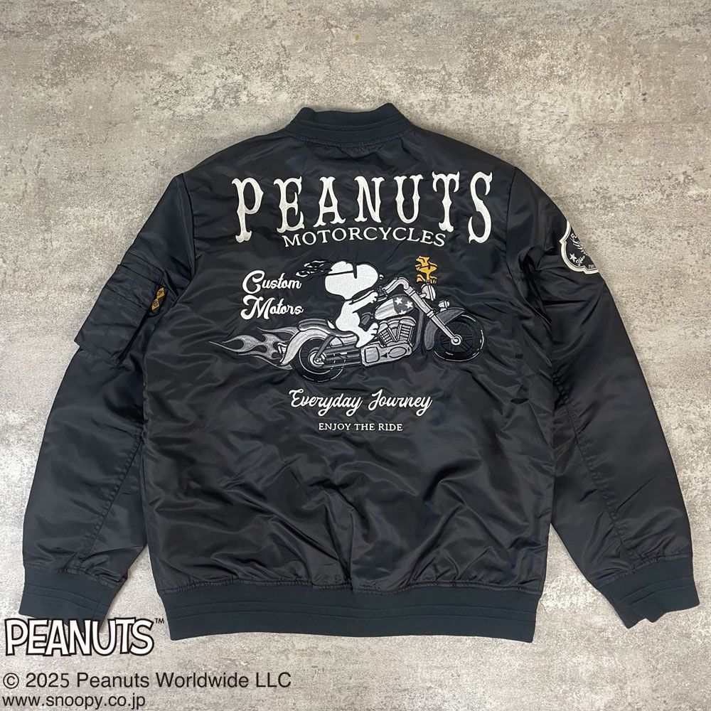 SNOOPY×Flagstaff PEANUTS BIKER MA-1 黒XL SNOOPY×Flagstaff PEANUTS BIKER MA-1 フラッグスタッフ スヌーピー