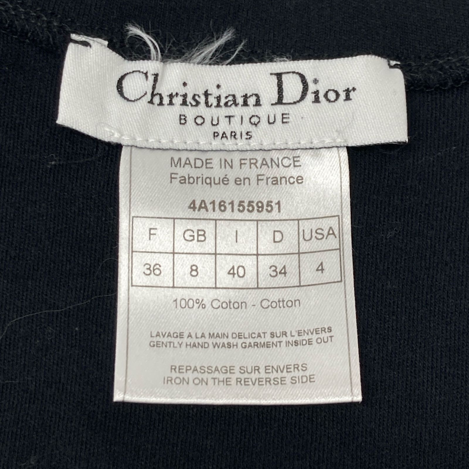 Christian Dior クリスチャンディオール 国内正規 4A16155951 ガリアーノ期 I LOVE DIOR Vネック Tシャツ 36 ブラック レディース Christian Dior クリスチャンディオール 国内正規 4A16155951