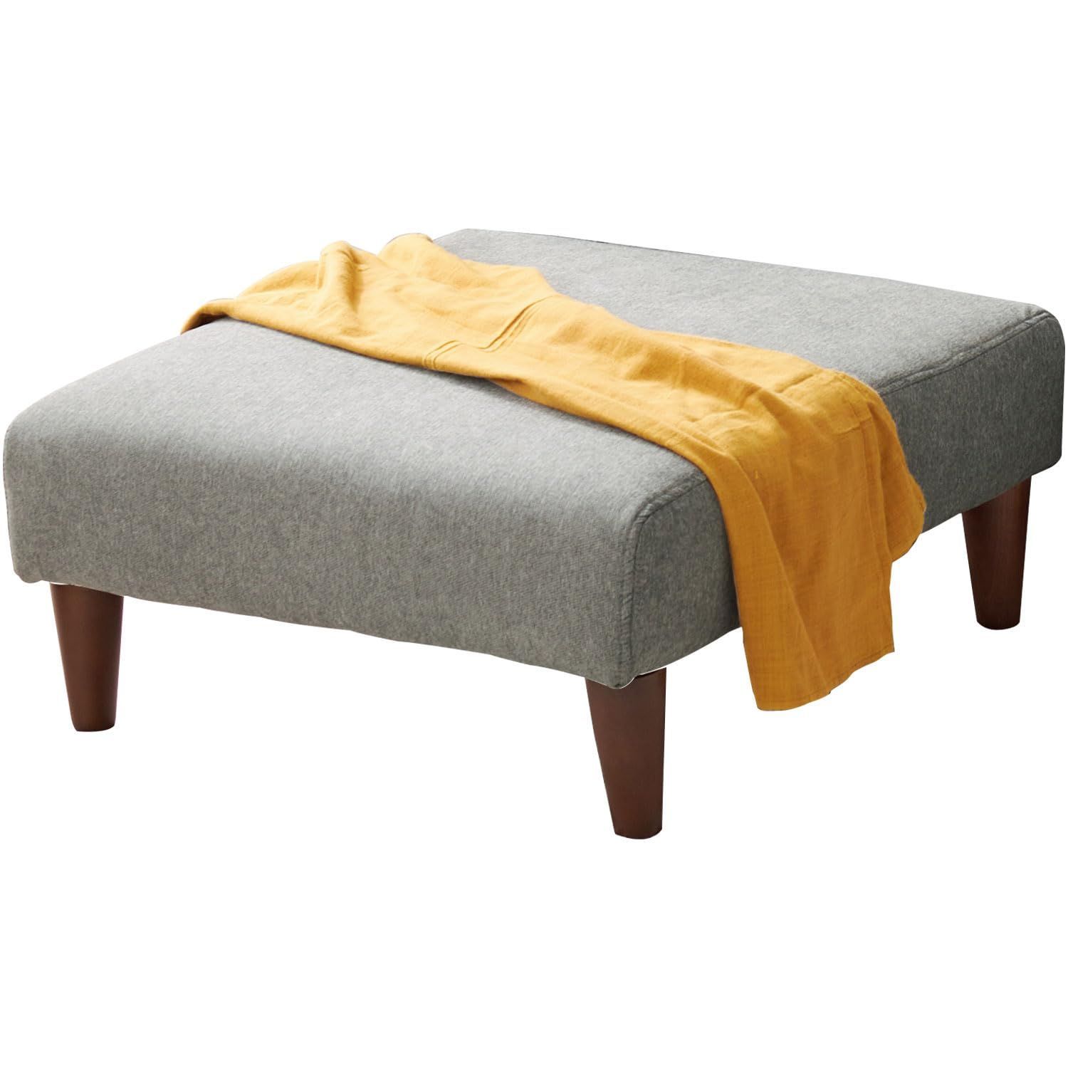 【特価商品】萩原 オットマン 1人掛け ソファ ローソファー 【脚取り付けのみ】 脚置き ファブリック生地 幅71 奥行71 高さ33/20 グレー フラットOT-GY