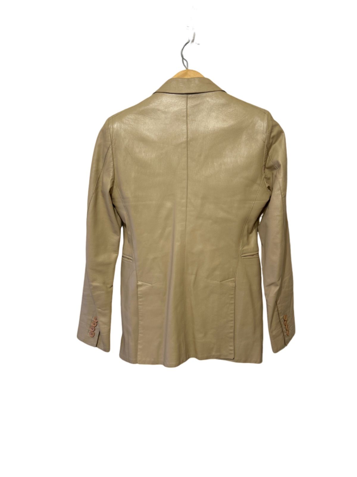 ☆彡コスチュームナショナルの柔らかいレザージャケット/ベージュ38/S〜M相当 CoSTUME NATIONAL レザージャケット サイズ38 ベージュ