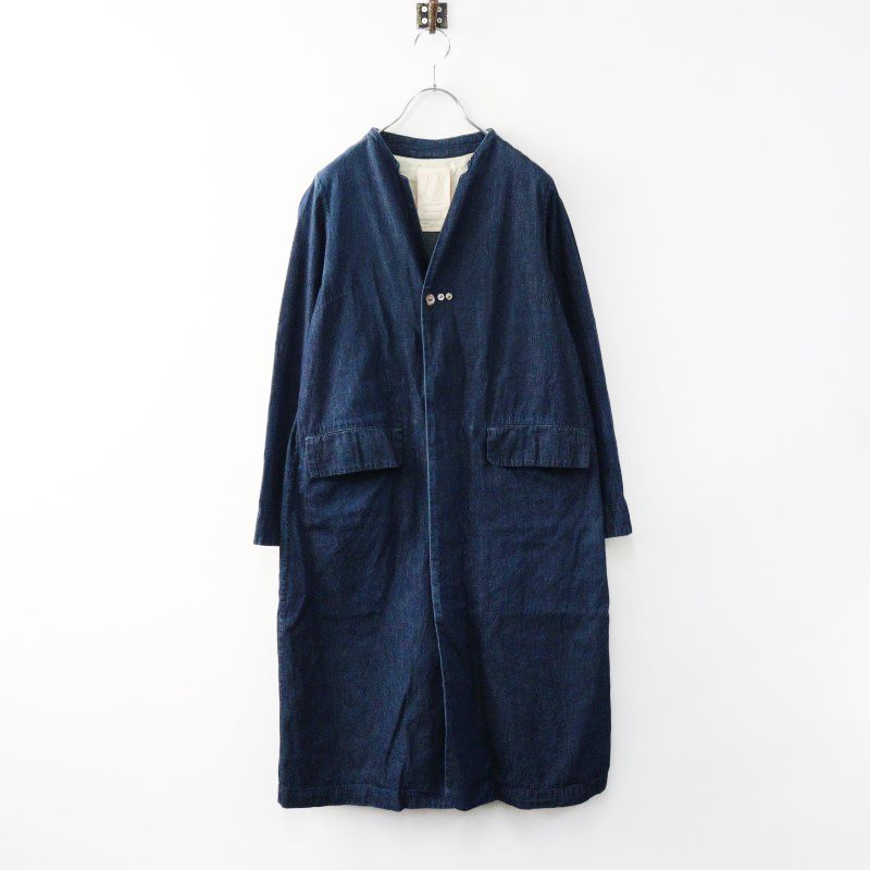 パラスパレス pal'las palace インディゴ染 前ボタン ノーカラー