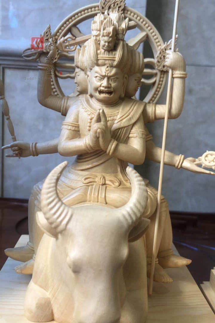 修縁堂】最高級 木彫仏像 五大明王像一式 彫刻 一刀彫 天然木檜材 仏教 