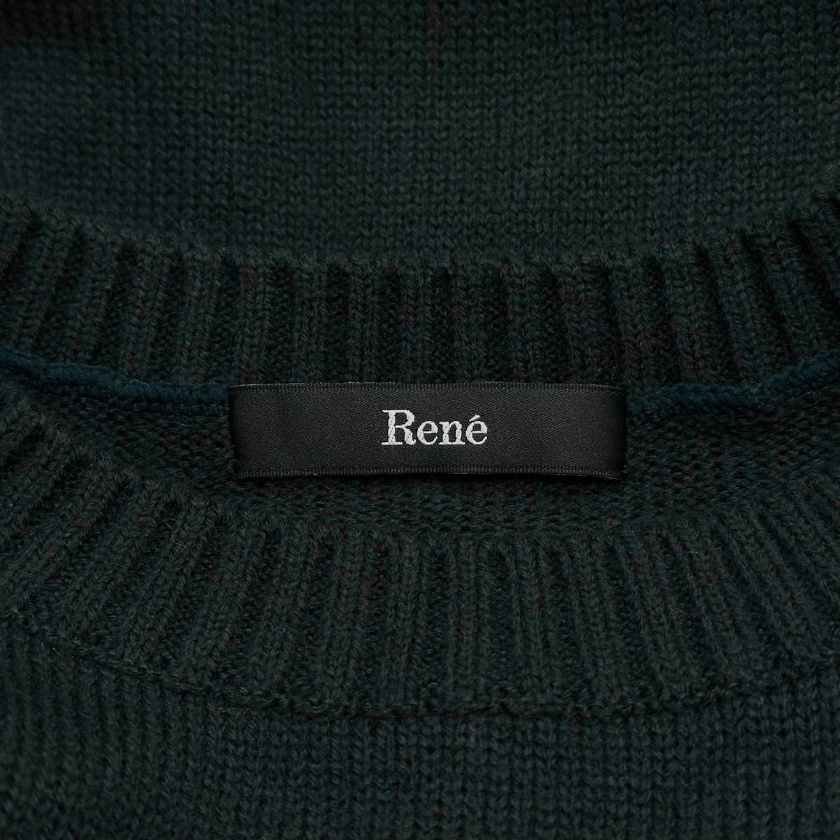 Rene(ルネ) 長袖セーター サイズ36 S レディース - ダークグリーン クルーネック/パール/刺繍