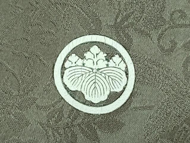 平和屋本店□極上 銀座きしや 色無地 岩井茶色 花唐草鳳凰地紋 たとう  