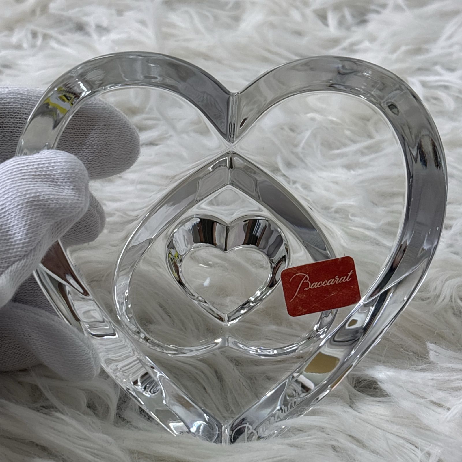 Baccarat ハート型クリスタル置物 バカラ（Baccarat） 置物 ハート クリスタル クリア : スワロフスキー