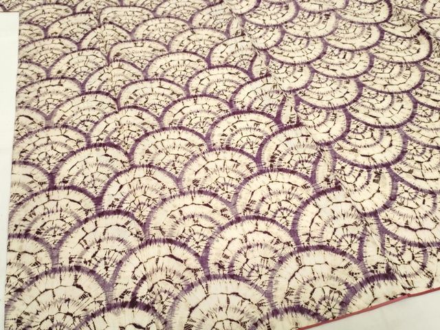 平和屋本店■極上　岩手の匠　草紫堂　南部絞り　紫根染　紬　青海波　正絹　逸品　KAAA1712kk4 平和屋本店□極上 岩手の匠 草紫堂 南部絞り 紫根染 紬 青海波 正絹