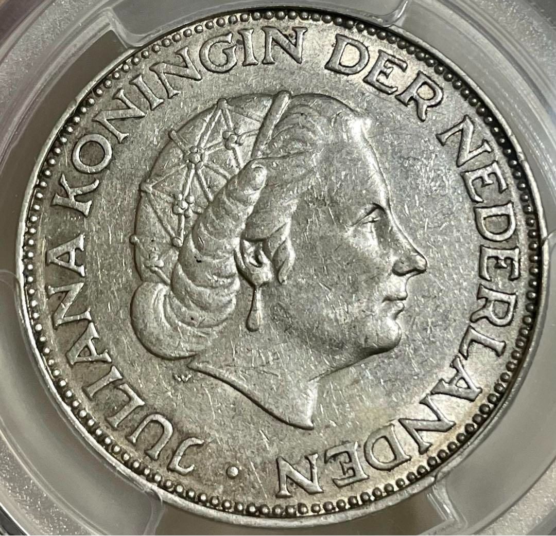 オランダ ユリアナ女王 2.5ギルダー銀貨 1961 PCGS AU55 - メルカリ