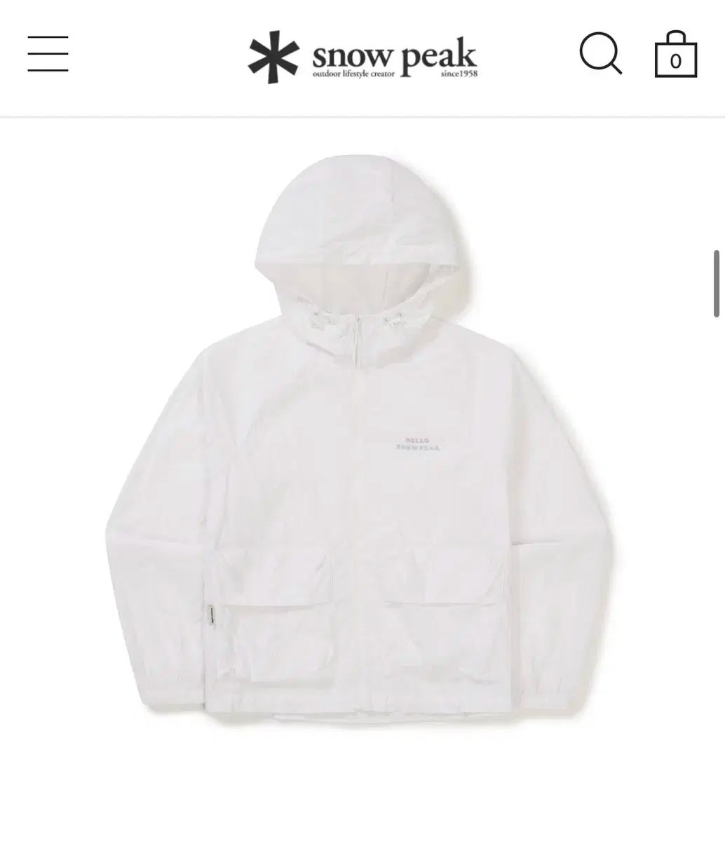 SNOWPEAK■(W)ハローキティ Short-Sleeved ■送料込 Snow Peak(スノーピーク) ハローキティ ウィンドブレーカー 白