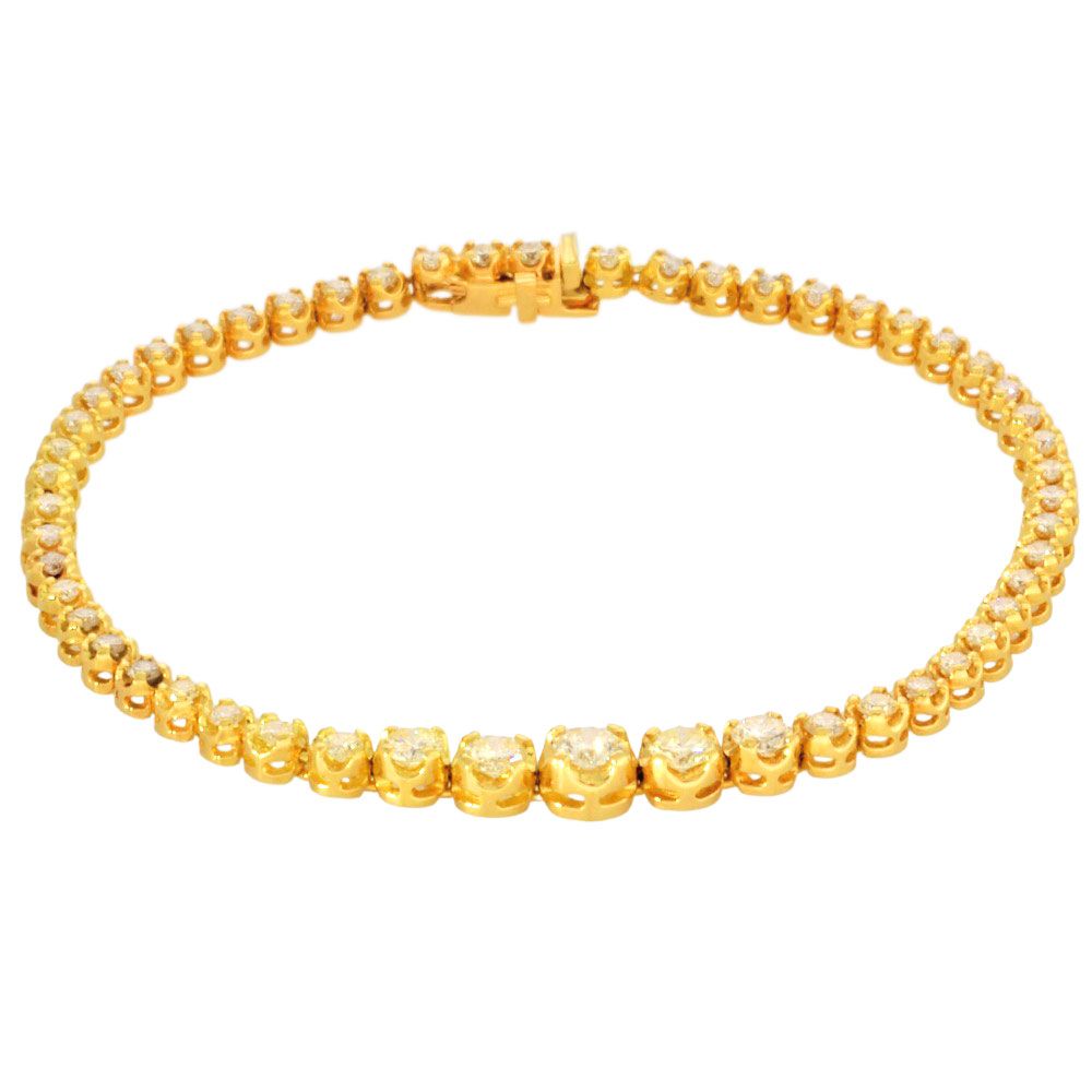 テニス ブレスレット ダイヤモンド 2.00ct K18YG 9.0g 17cm