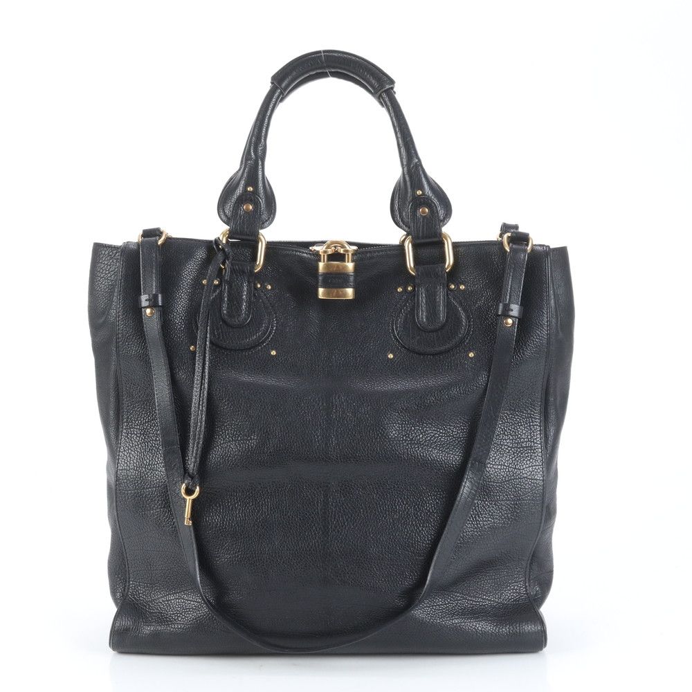 美品 クロエ ホログラムシール付 パディントン カデナ 南京錠 レザー  