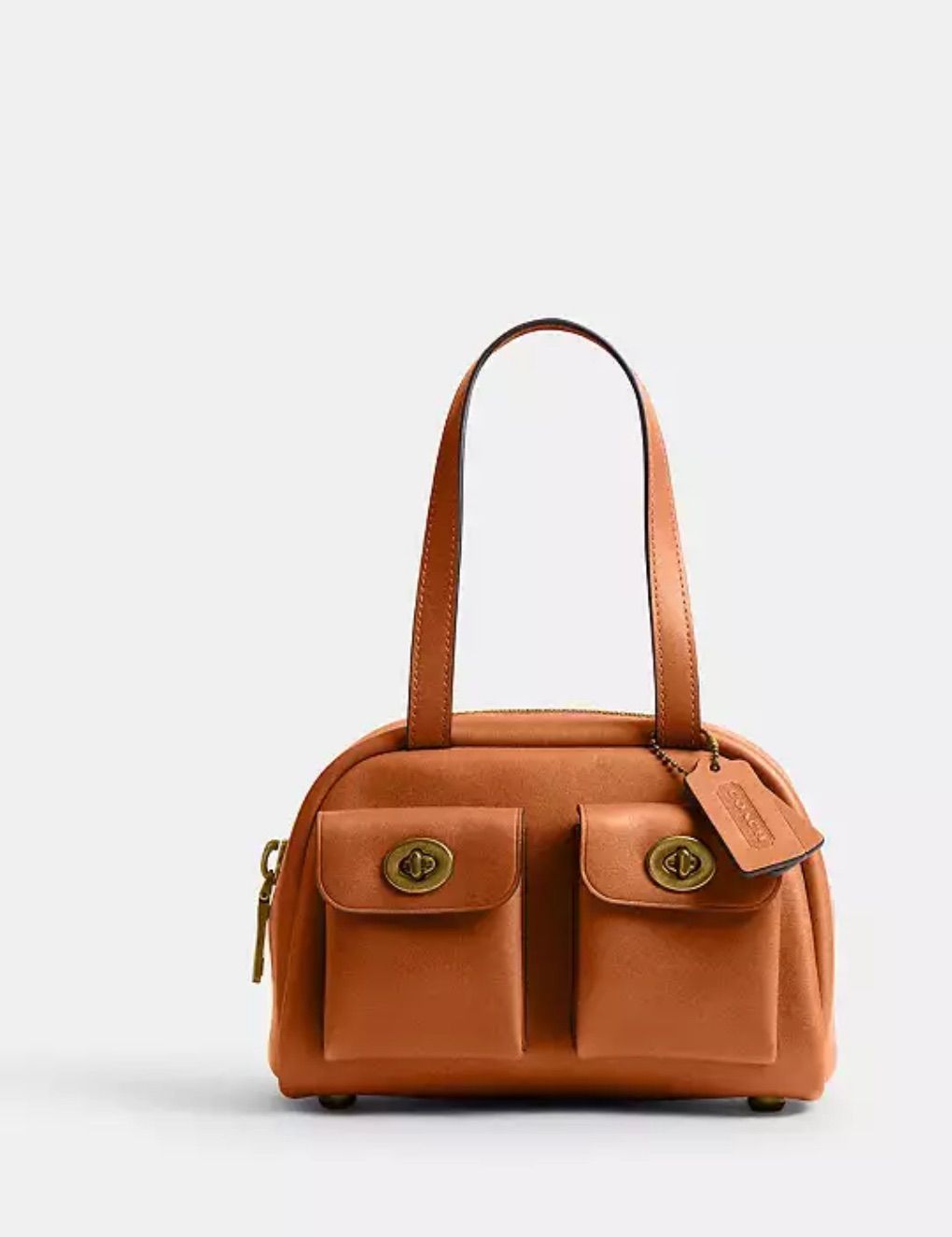 希少✨COACH y2k ターンロック ブラウン レザー ハンドバッグ A029 COACH コーチ ツイン ターンロック バッグ 20 - メルカリ