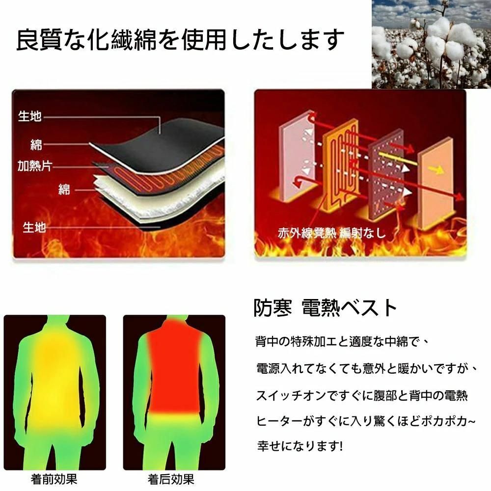電熱ウェア中綿コート冷え取り