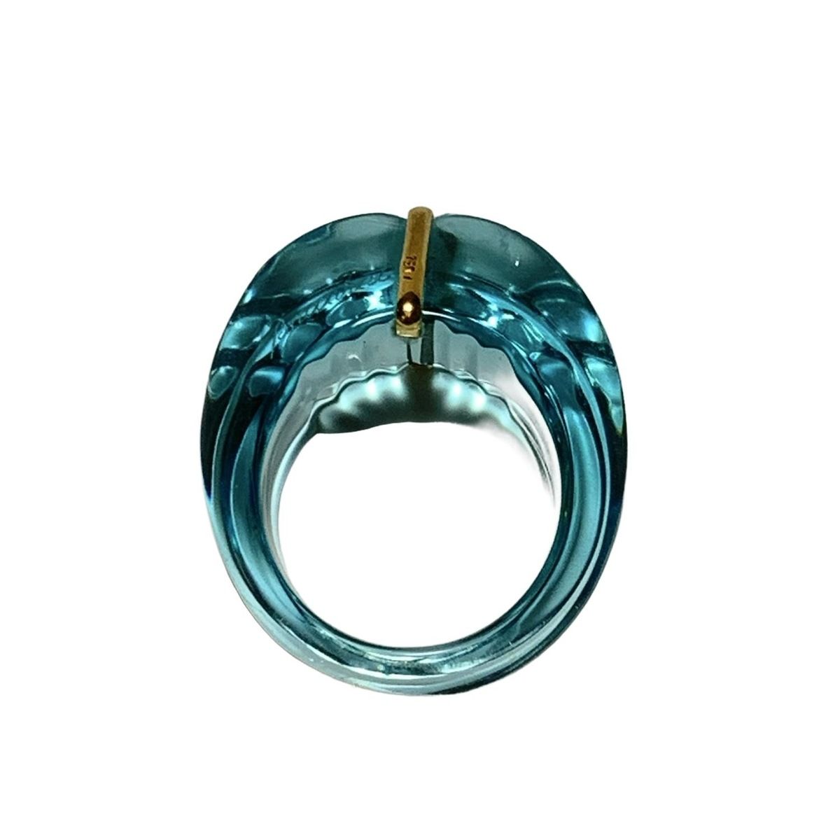 Baccarat(バカラ) リング美品 - K18YG×ライトブルー ゴールド