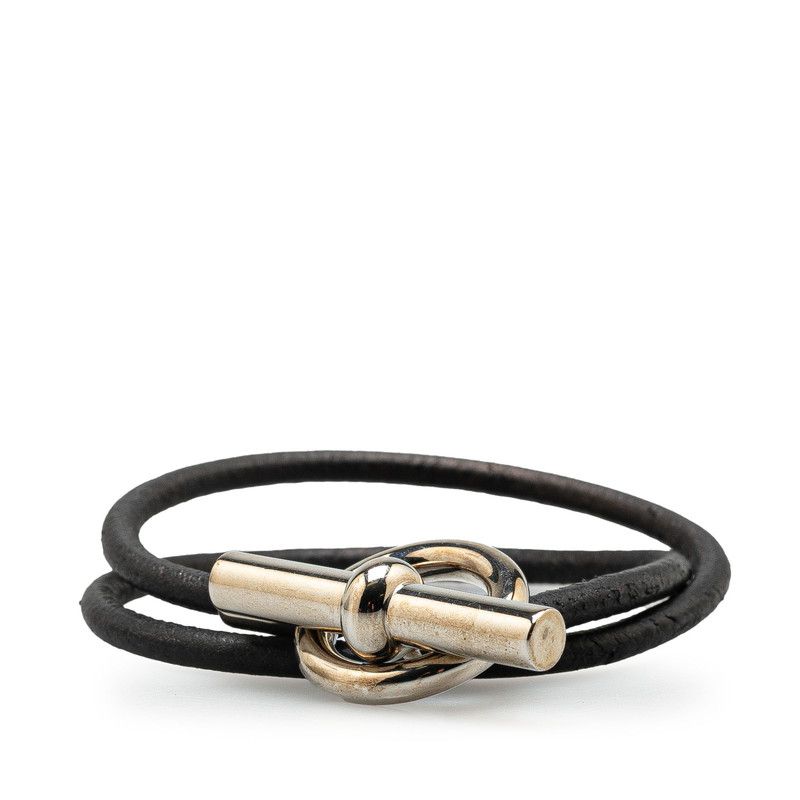 エルメス グレナン レザーブレスレット レディース 黒 箱付き