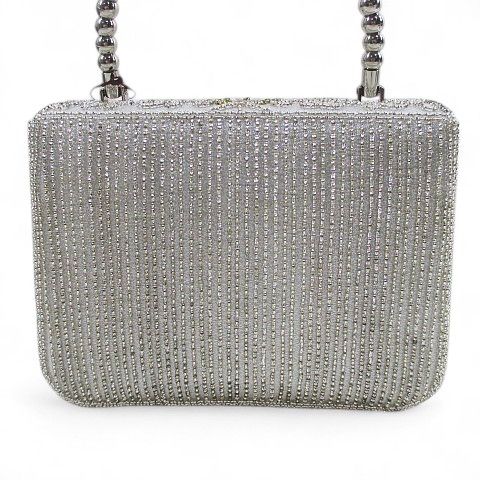 最終価格★超美品　ビーズ　パーティバッグ　シルバー 900014-c01.jpg
