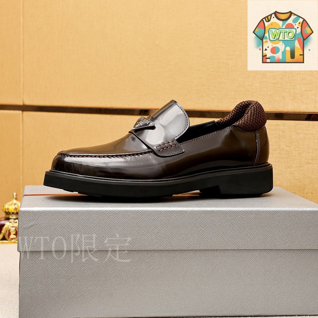 PRADA （プラダ） 牛革ドレスシューズ PRADA プラダ カジュアルレザーシューズ04-LB47 - メルカリ