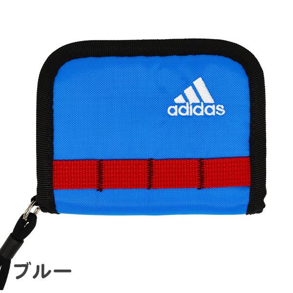 人気定番，新作 財布 二つ折り ネックストラップ付き adidas