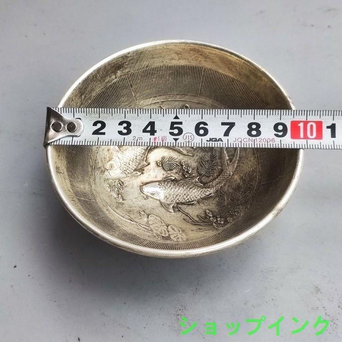 銅器 浮彫花開富貴 毎年あります魚銅碗 工芸品 美術品 置物