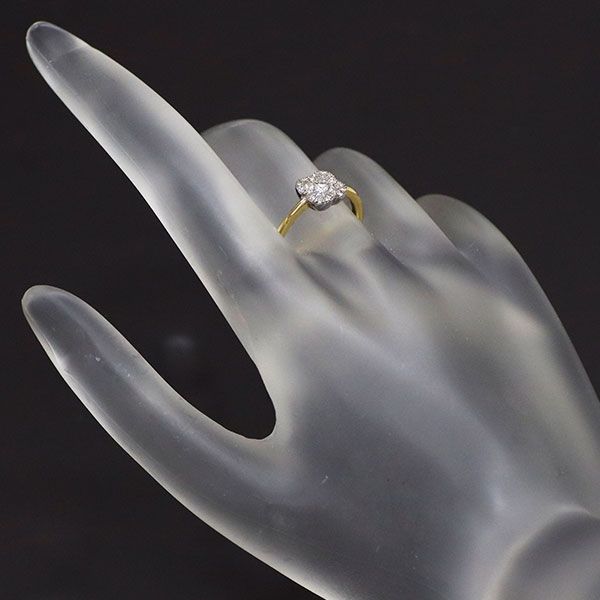 K18YG フラワー ダイヤモンド リング 0.29CT