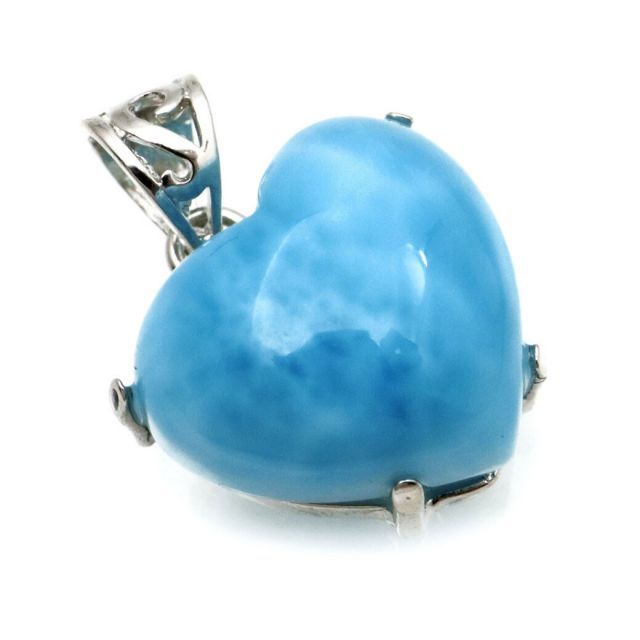 ラリマー ネックレス ハート型 天然石 ペンダント 注文 Silver925