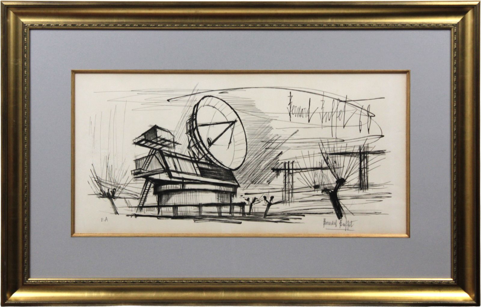 ベルナール・ビュッフェ 「レーダーステーション」 リトグラフ 版画 絵画 ベルナール・ビュッフェ 「レーダーステーション」 リトグラフ
