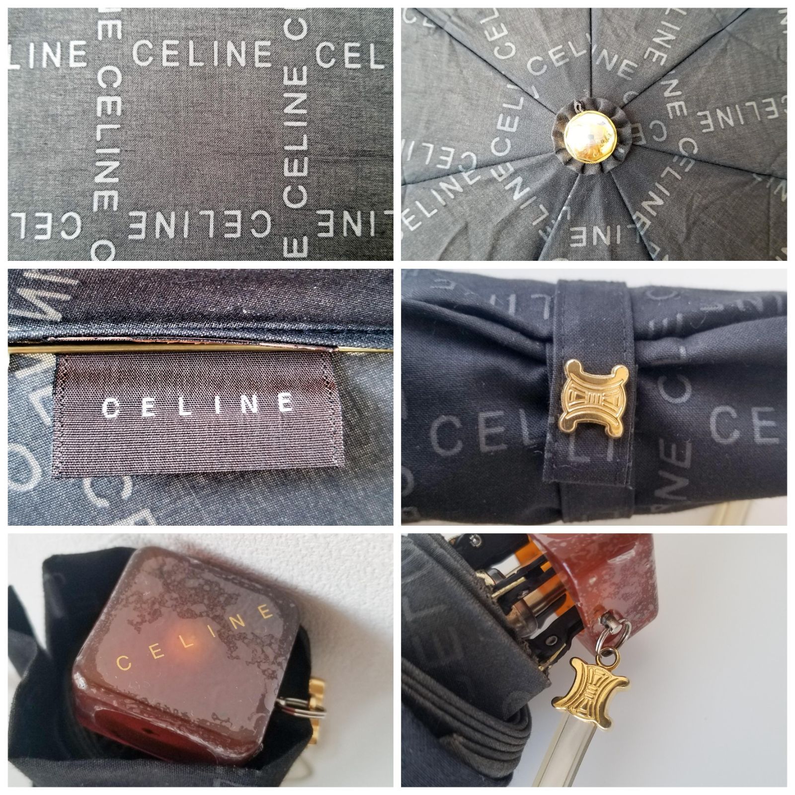 CELINE】晴雨兼用 日傘 折り畳み傘 オールドセリーヌ ブラック