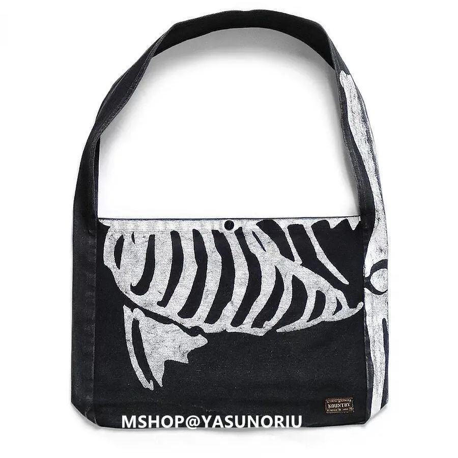 KAPITAL キャピタル 14ozブラックデニム BOOK BAG(BONE pt)/ ブラック - メルカリ