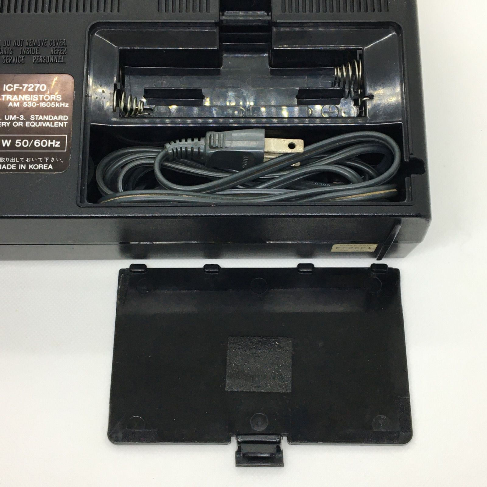 動作品】整備品 SONY ICF-7270 電源ケーブル内蔵 FM/AM 2バンドラジオ