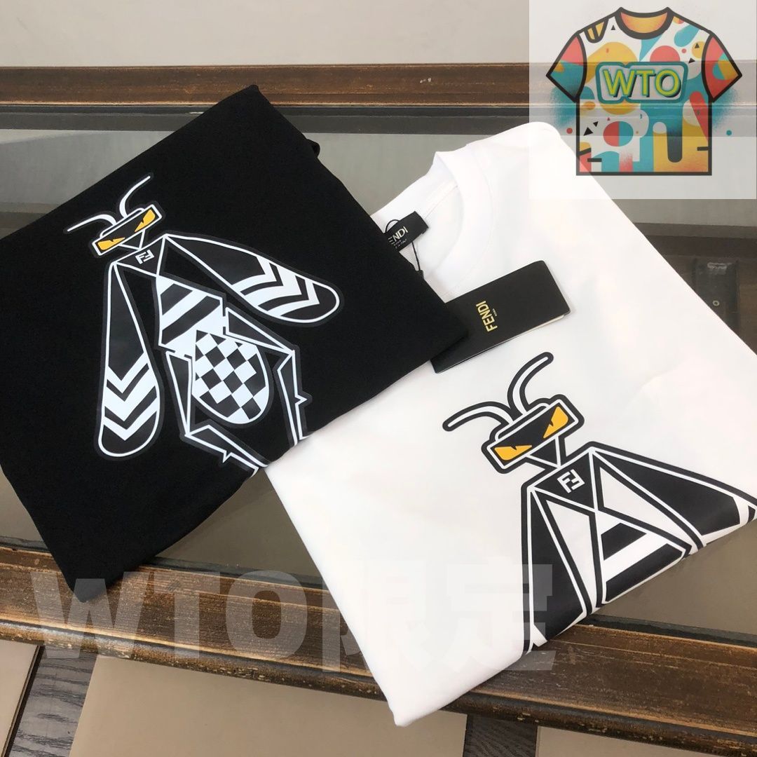 本日限定WTO】FENDI メンズ カジュアルTシャツ 夏用 270g 高品質