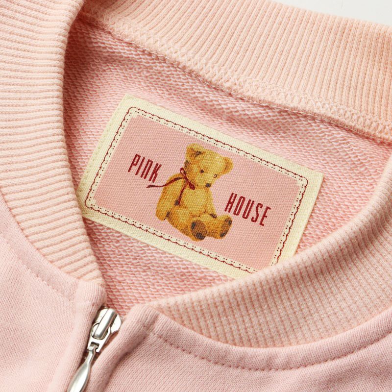 PINK HOUSE - ピンクハウス PINK HOUSE バックロゴ【P】ワッペン付きスウェットブルゾン ピンク/日本製 ジャケット【2400014408898】 ピンクハウス PINK HOUSE バックロゴ【P】ワッペン付き
