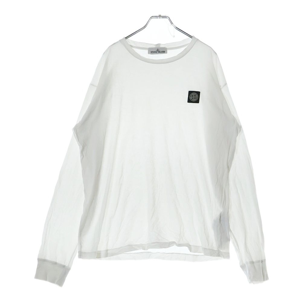 特売価格！STONE  立体ロゴプリントホワイト長袖シャツ 特売価格！STONE ISLAND 立体ロゴプリントホワイト長袖シャツ