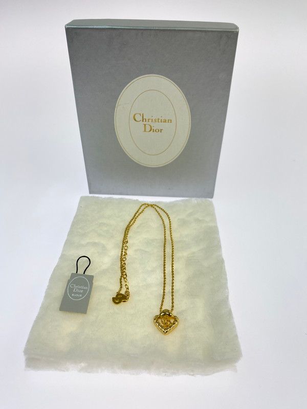 美品♡Christian Dior ハートモチーフ　DIOR ロゴネックレス Christian Dior - 美品 ディオール Dior ハート ネックレス ロゴ