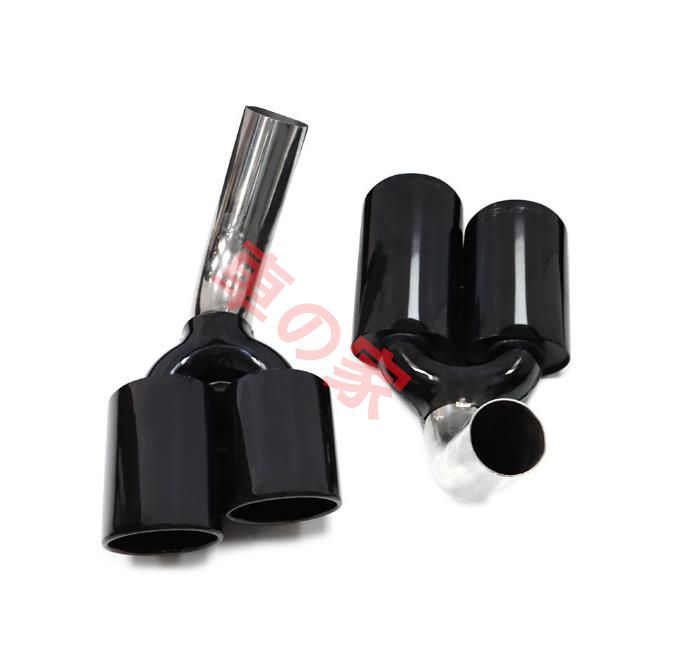 メルセデス ベンツ Gクラス W463 G500 G55 AMGルック マフラーカッター テールパイプ 型押しロゴ付き ブラック4本出し ステンレス FFCRYSTALESIA_COM