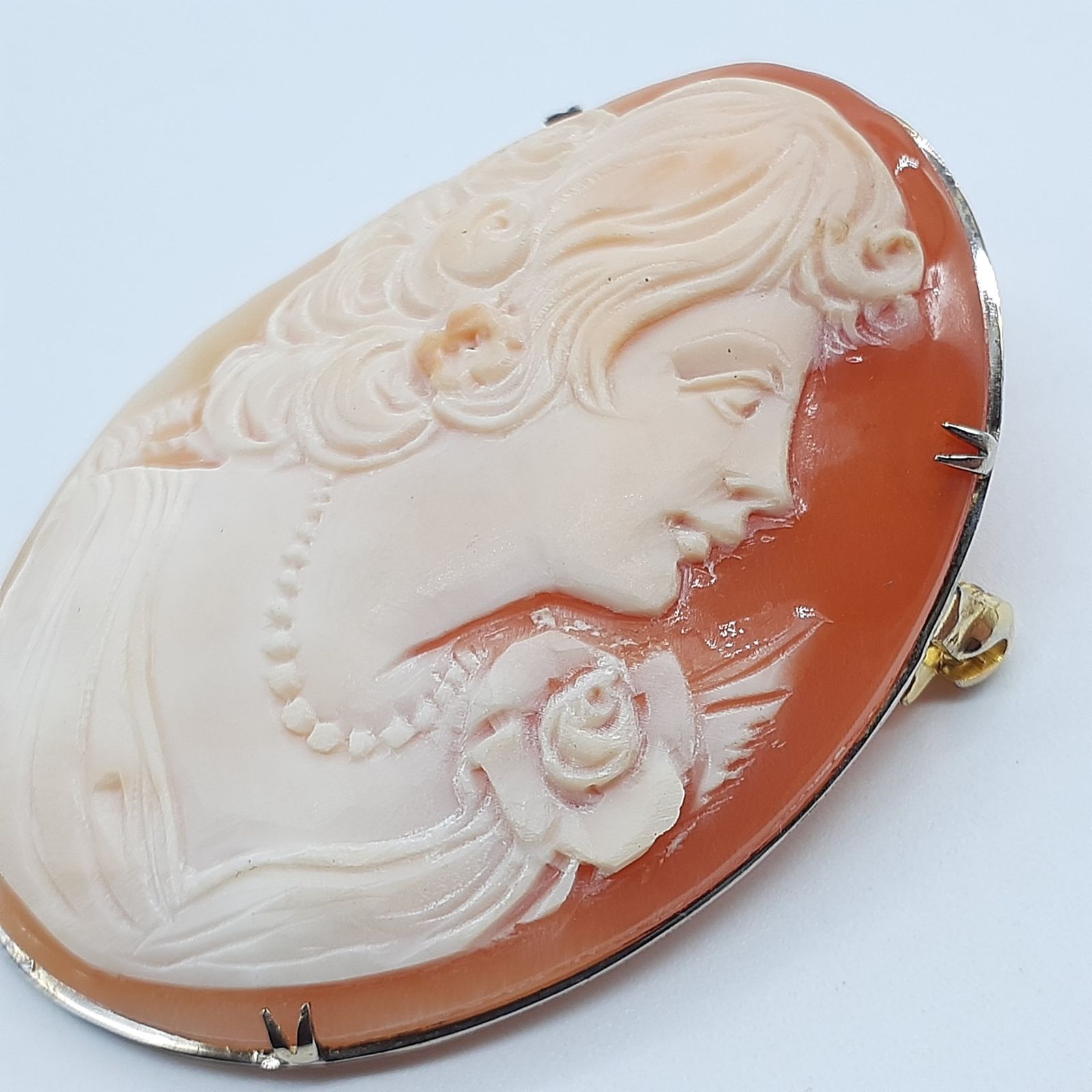 ブローチ ネックレス ペンダントトップ チャーム シェルカメオ