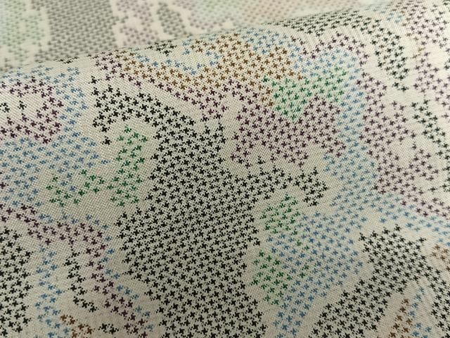 平和屋着物●本場大島紬　白大島　一元絣　霞文　正絹　逸品　AAAV7496zg 平和屋着物○本場大島紬 白大島 一元絣 霞文 正絹 逸品 AAAV7496zg