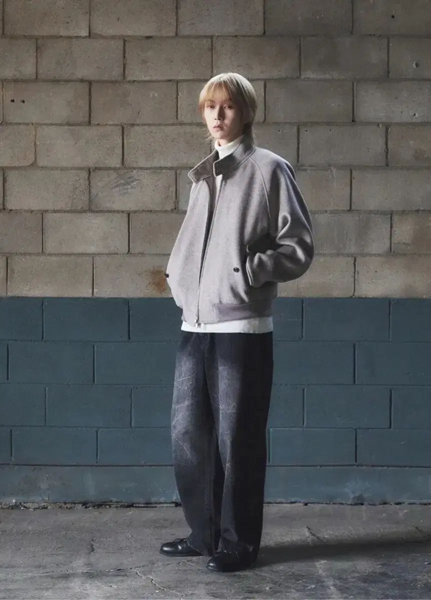 JUAN HOMME ウール ハリントン ジャケット - エンパイア ベージュ