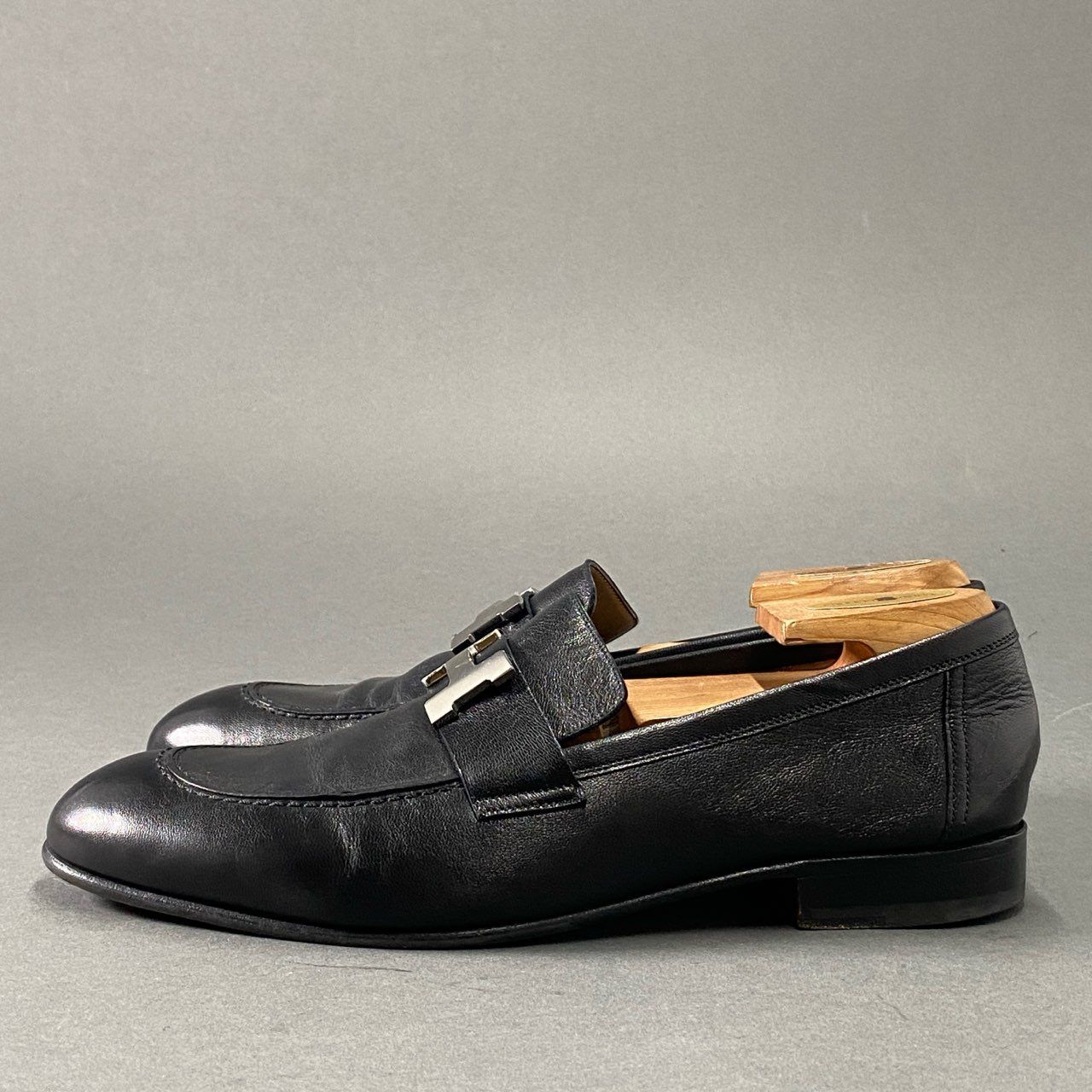 3i27 HERMES エルメス モカシンパリ Hロゴ 金具 ローファー