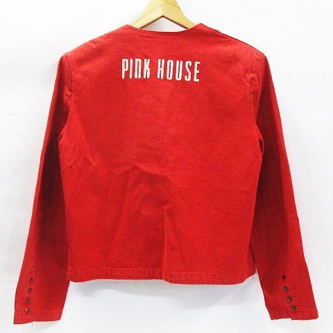 PINK HOUSE ピンク ハウス ノーカラー デニムジャケット カラー