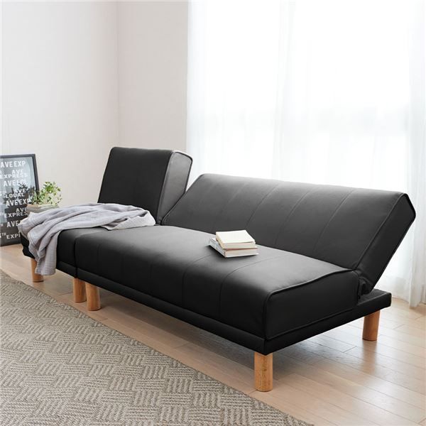 NEWスタイリッシュ ソファベッド ホワイトレザー調 4way