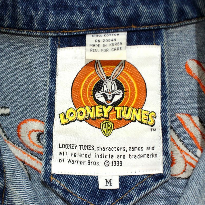 90s ルーニーテューンズ Looney Tunes トゥイーティー デニムジャケット メンズ 表記Mサイズ WWW_WOWDIGSITE_COM