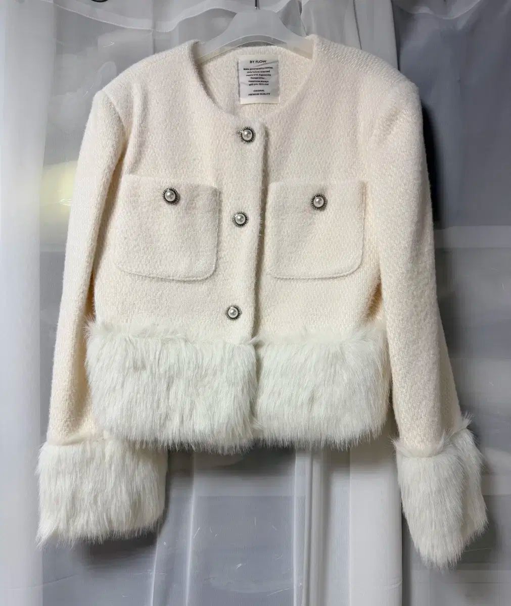 未使用新品ツイードファー ジャケット