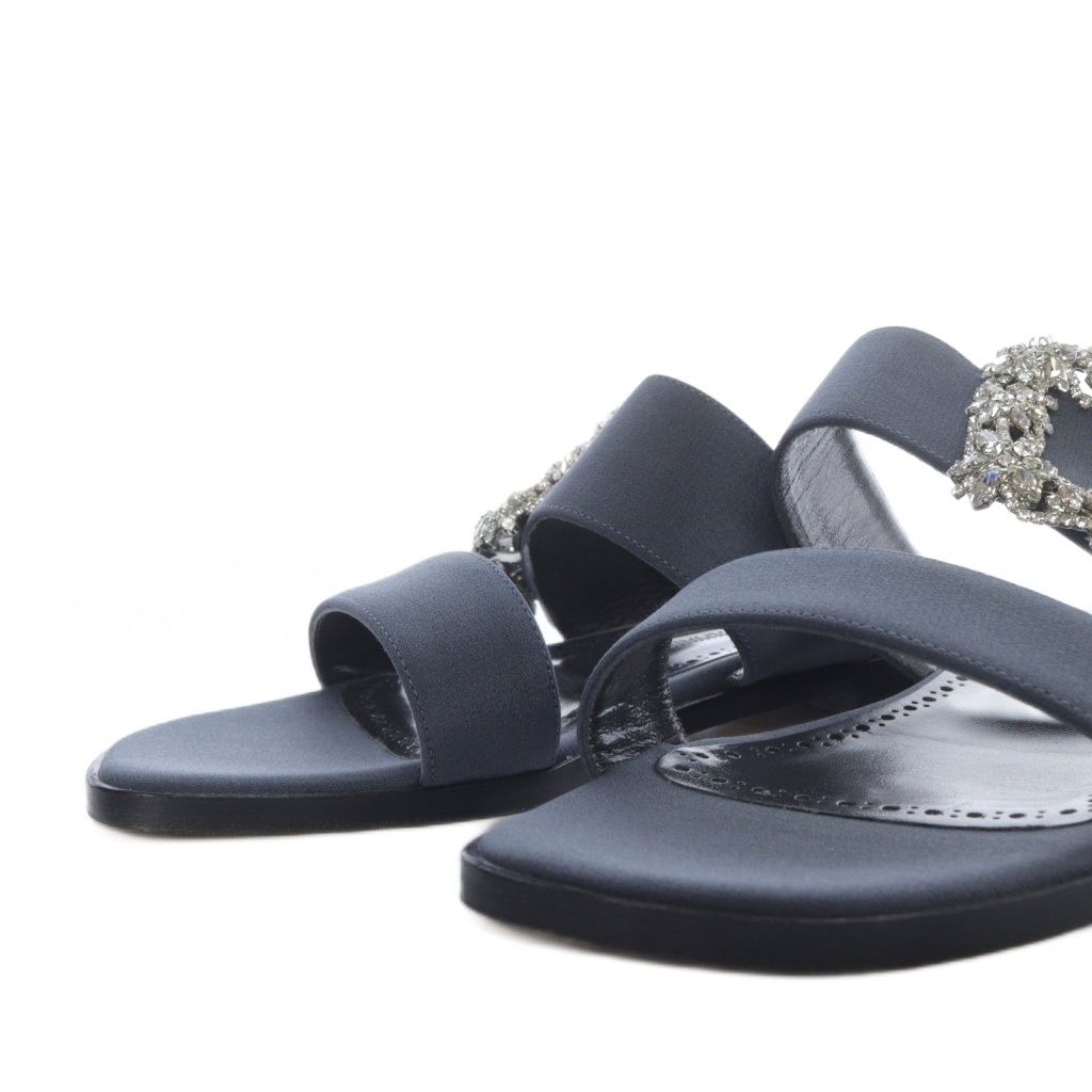 マノロブラニク MANOLO BLAHNIK ハンギシ フラット サンダル 36 マノロブラニク MANOLO BLAHNIK TITUBAFLAT JEWEL サンダル