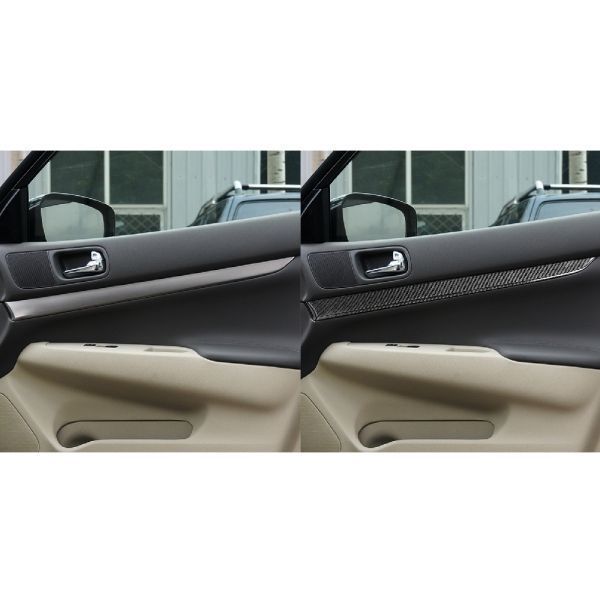 インフィニティ G37 G35 G25 リアルカーボン製 内装パネル インナードアパネルカバー 8枚 FFCRYSTALESIA_COM