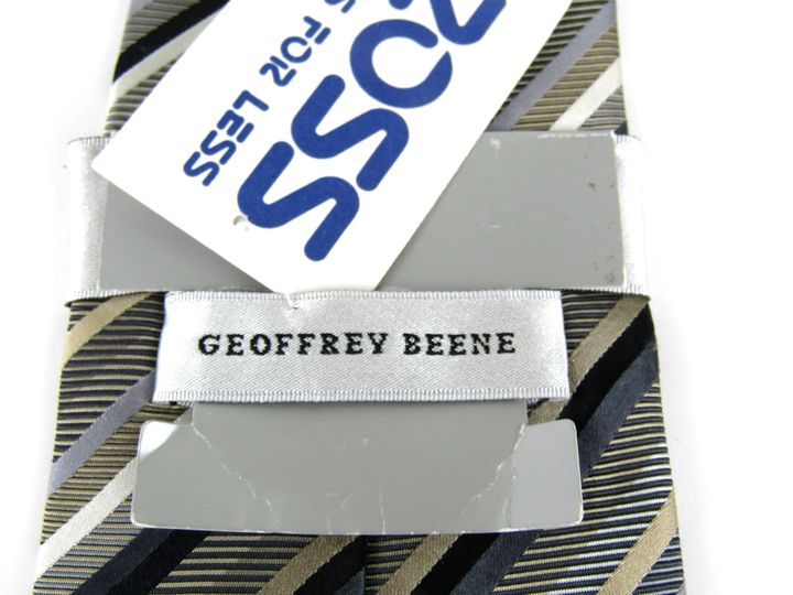 ジェフリー ビーン ブランドネクタイ ストライプ柄 シルク ハンドメイド 未使用品 メンズ グレー Geoffrey Beene 【中古】  メルカリShops