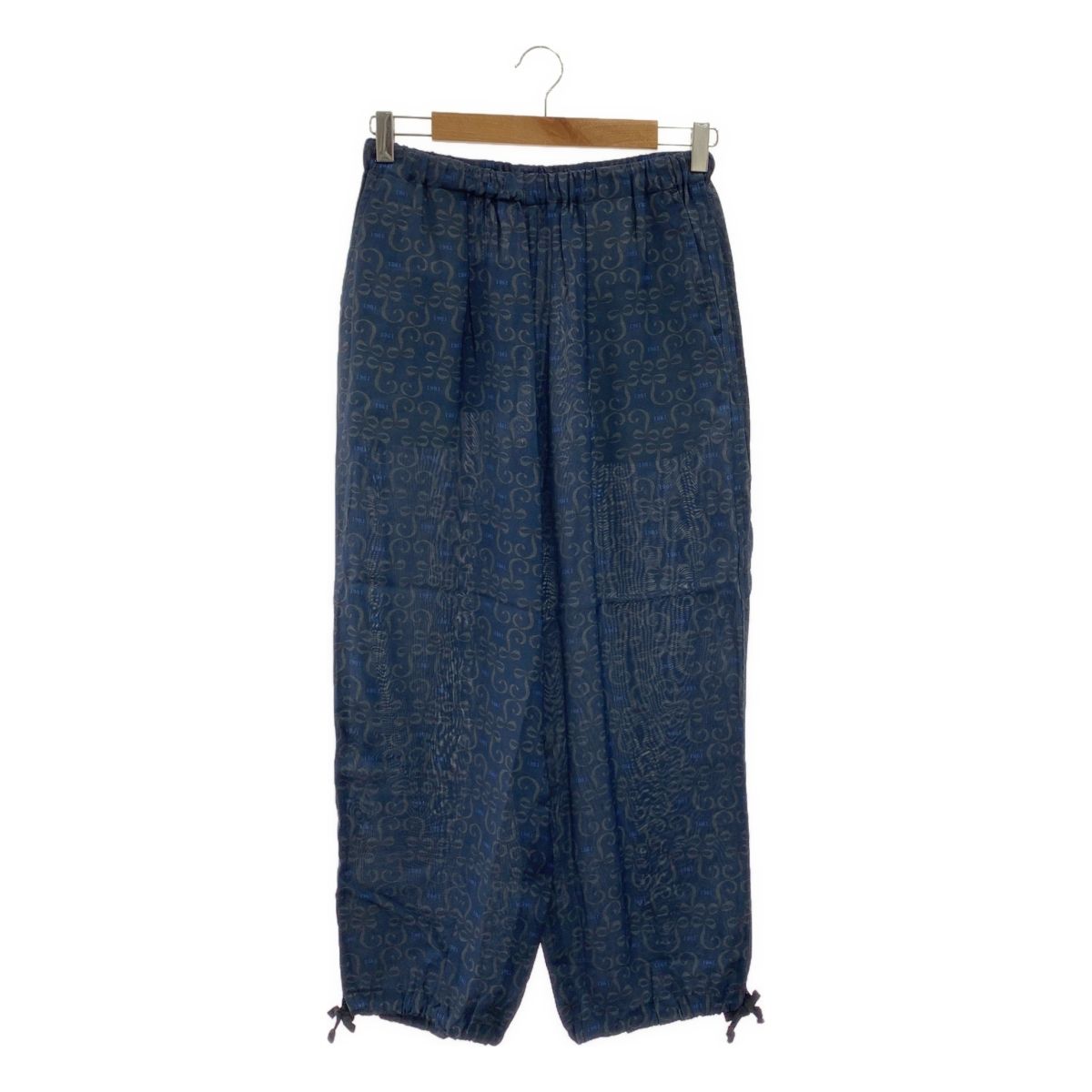 tricot COMME des GARCONS | トリココムデギャルソン | 2020SS | レーヨン 総柄 ドローストリング ウエストゴム イージー パンツ | ネイビー | レディース