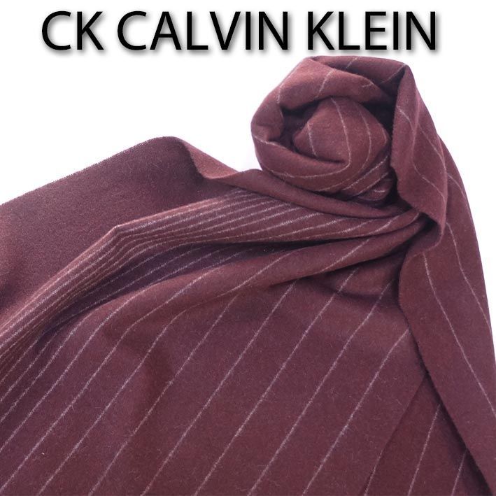 CKカルバンクライン CK CALVIN KLEIN ストライプ柄 カシミヤ100