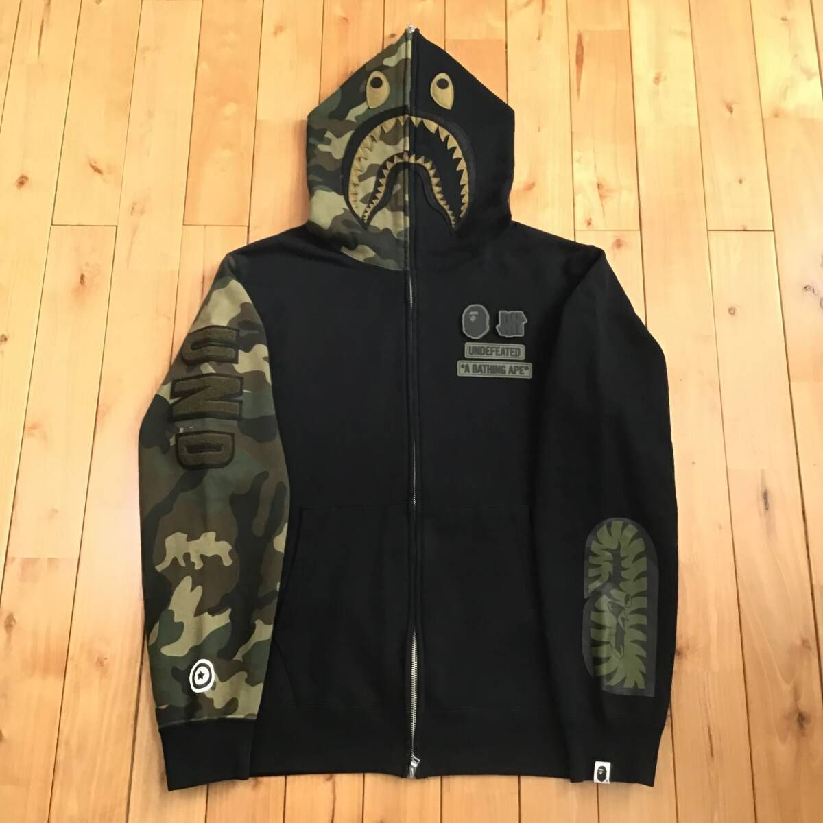 ☆2XL☆ Undefeated × BAPE シャーク パーカー shark full zip hoodie  